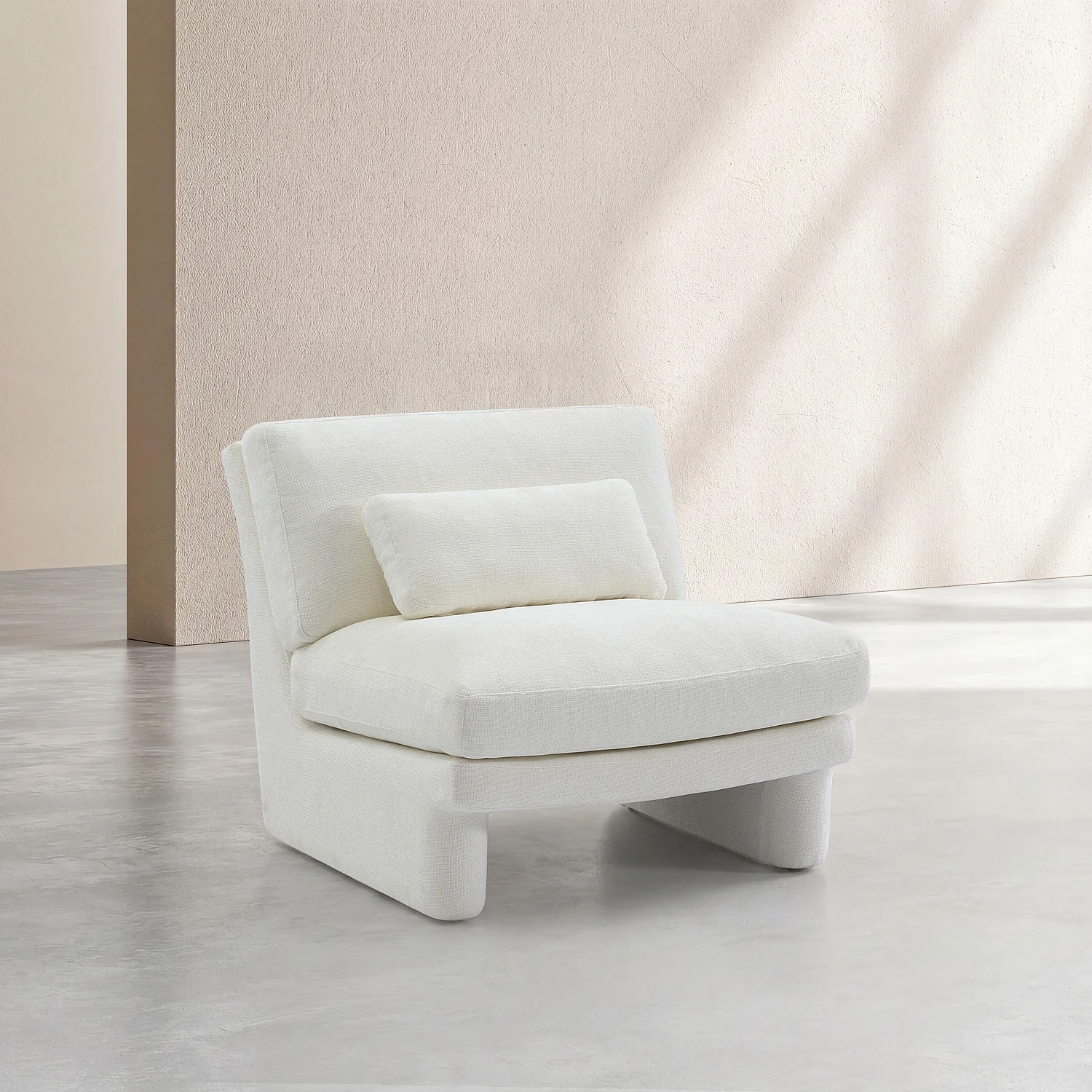 Sillón en tejido con relleno de plumas - Blanco - 6