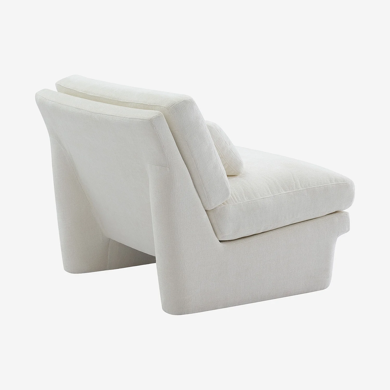 Fauteuil en tissu garni de plumes - Blanc - 7