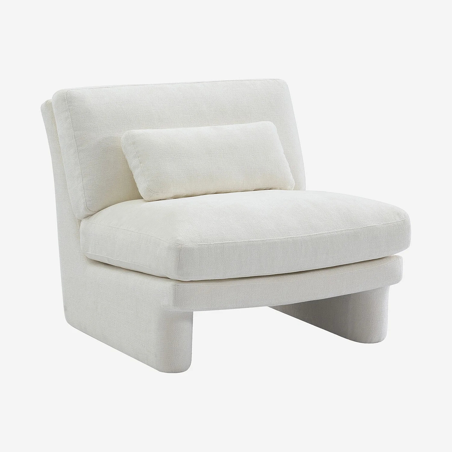 Fauteuil en tissu garni de plumes - Blanc - 5