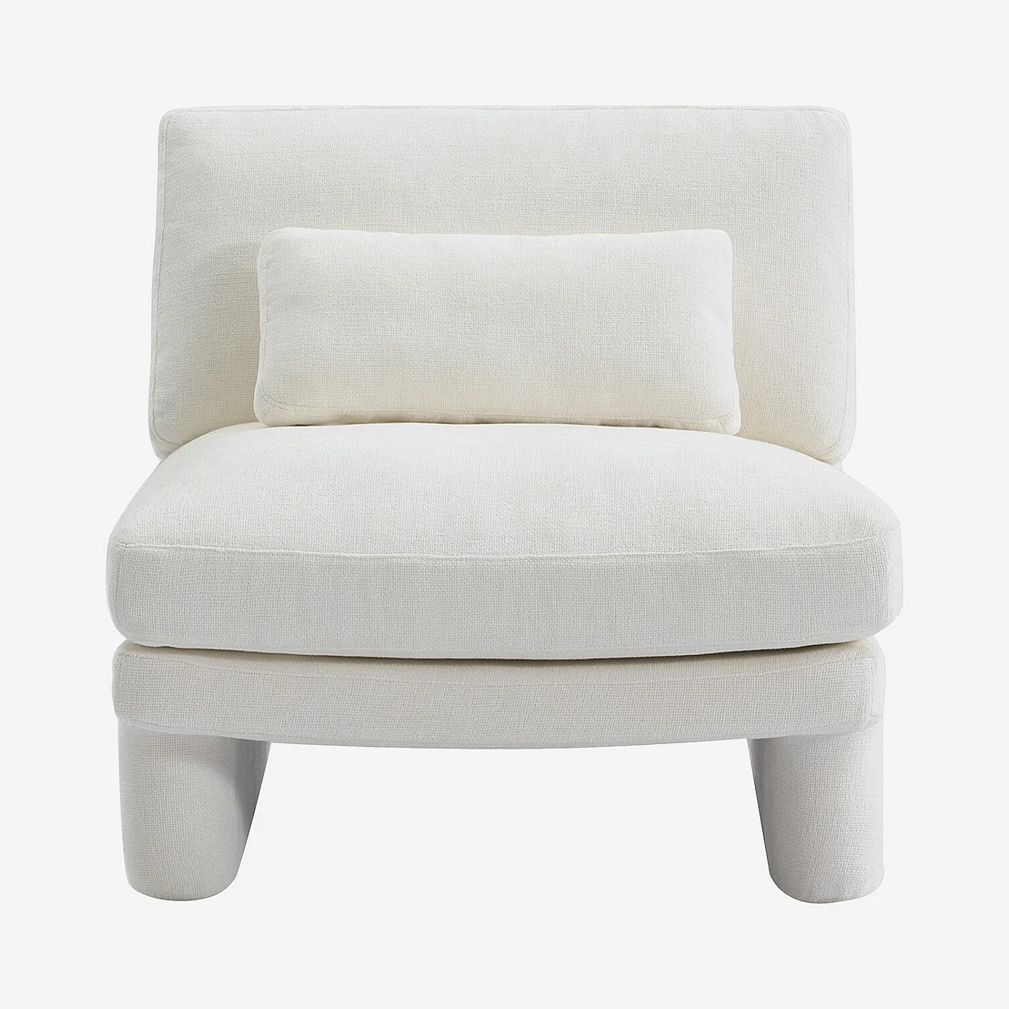 Fauteuil en tissu garni de plumes - Blanc - 2