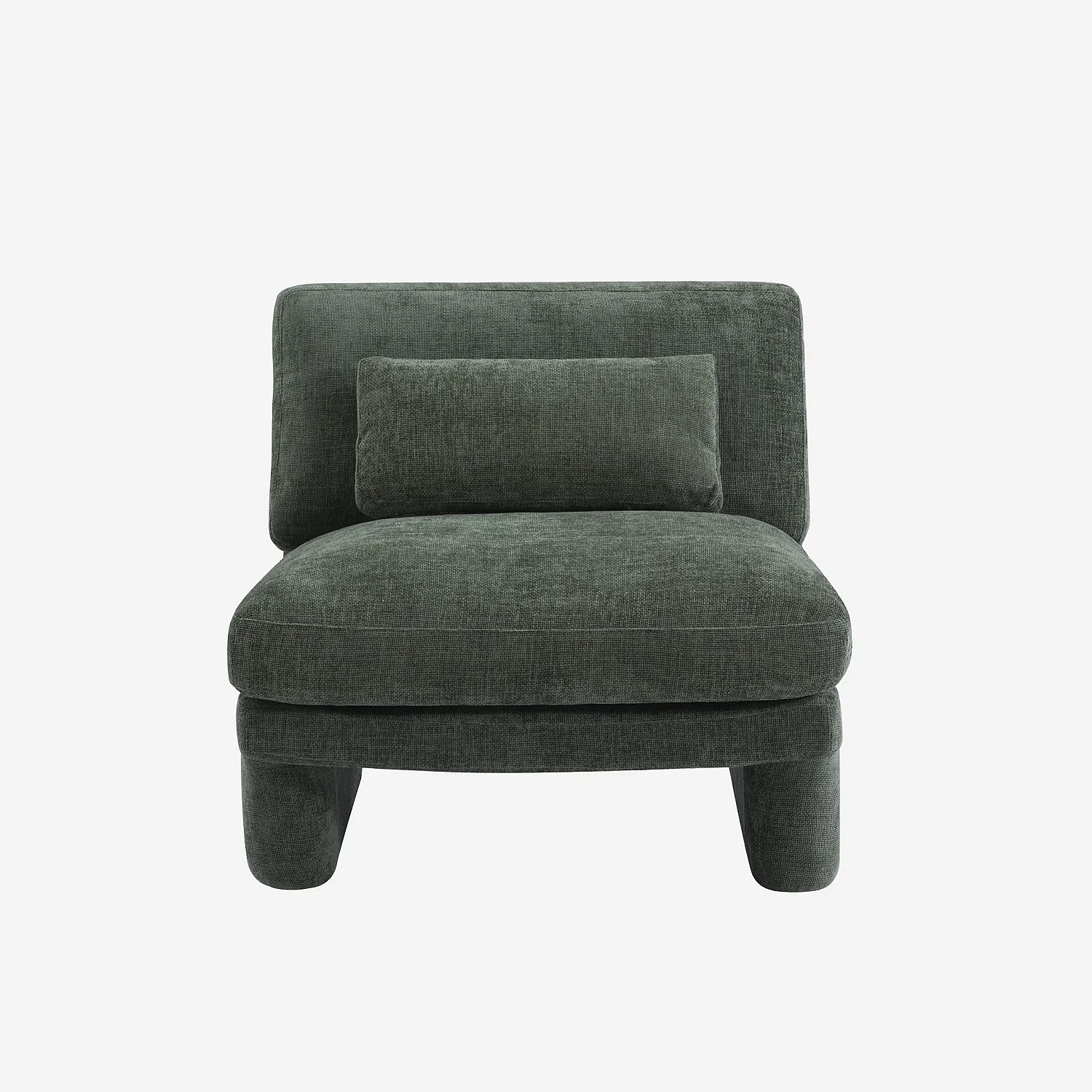 Fauteuil en tissu garni de plumes - Vert olive - 2
