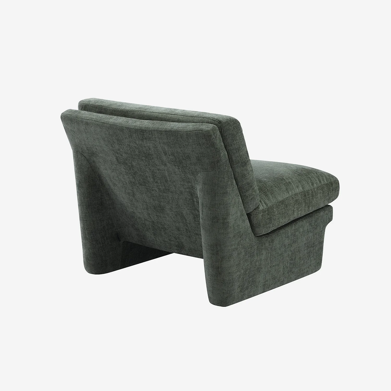 Fauteuil en tissu garni de plumes - Vert olive - 8