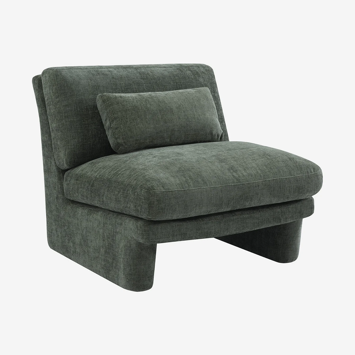 Fauteuil en tissu garni de plumes - Vert olive - 5