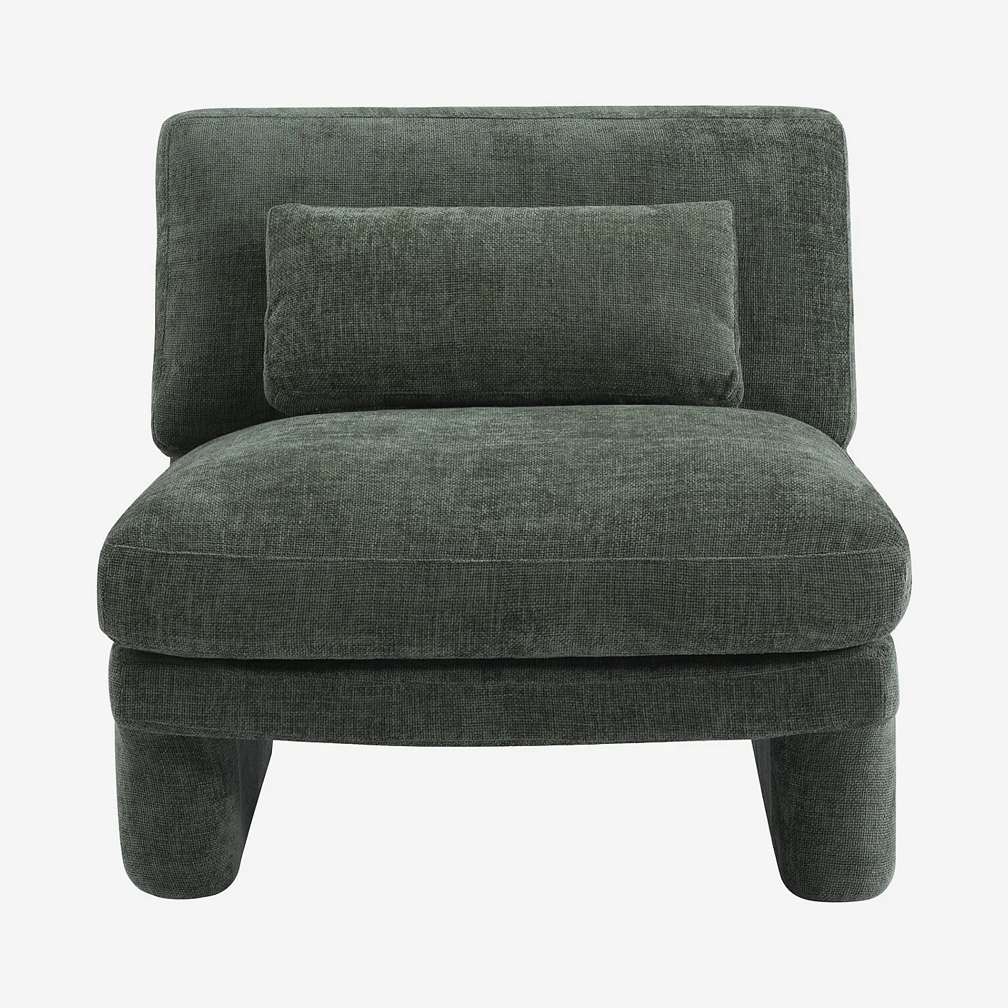 Fauteuil en tissu garni de plumes - Vert olive - 2