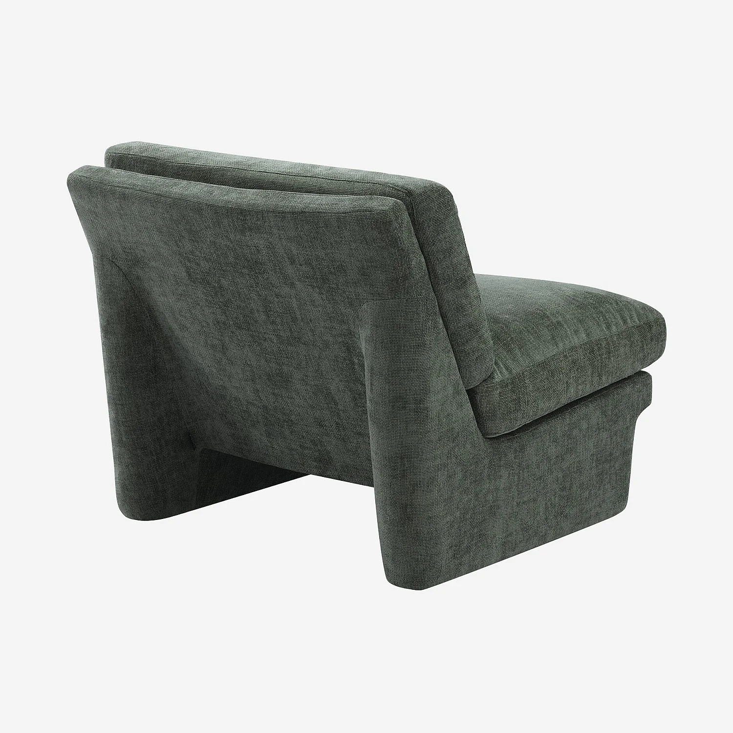 Fauteuil en tissu garni de plumes - Vert olive - 8