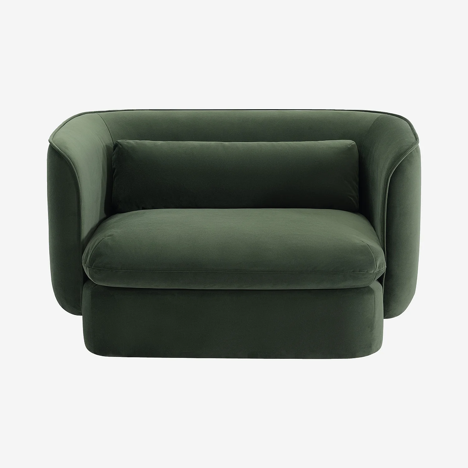 Fauteuil en tissu garni de plumes  - Vert kaki - 2