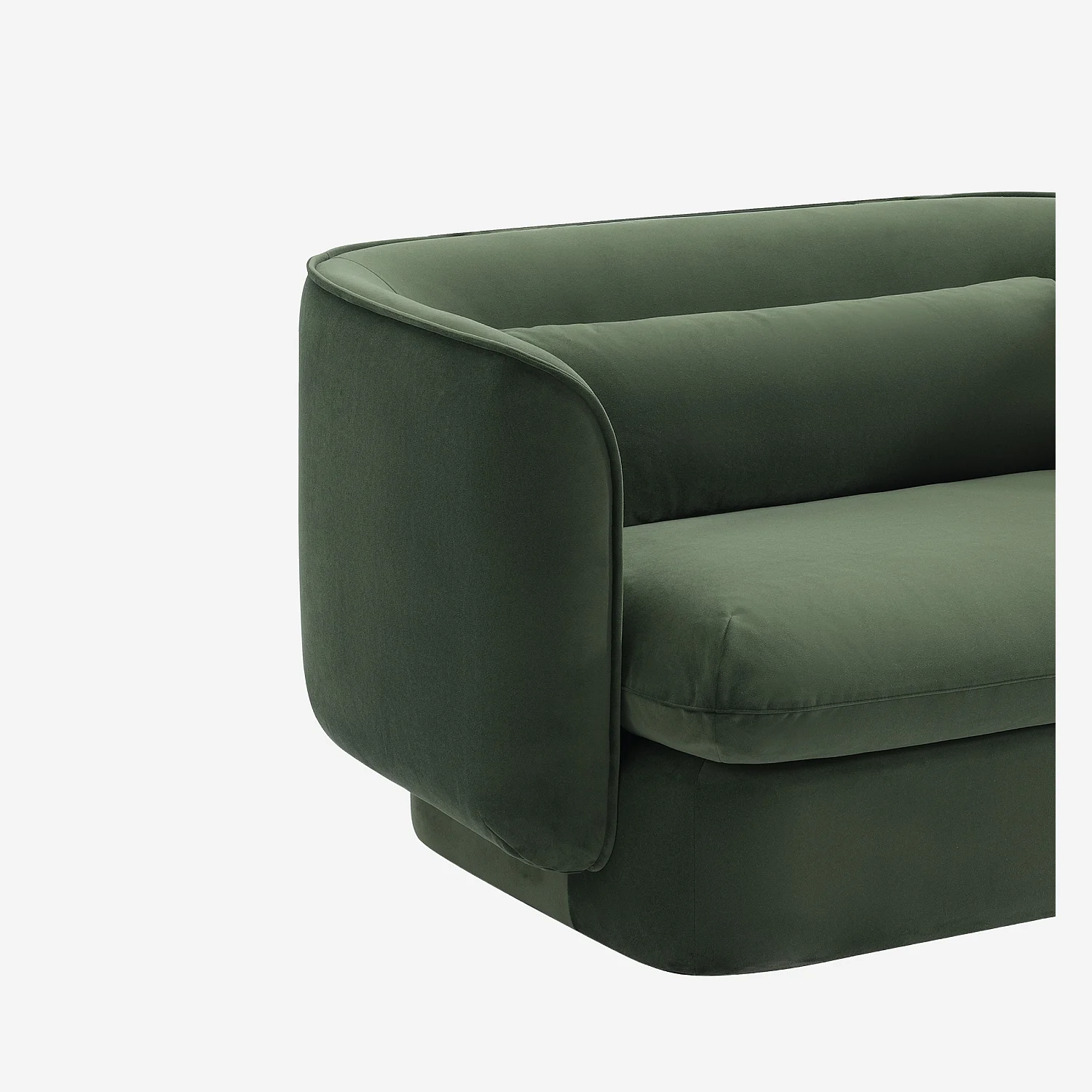 Fauteuil en tissu garni de plumes  - Vert kaki - 4