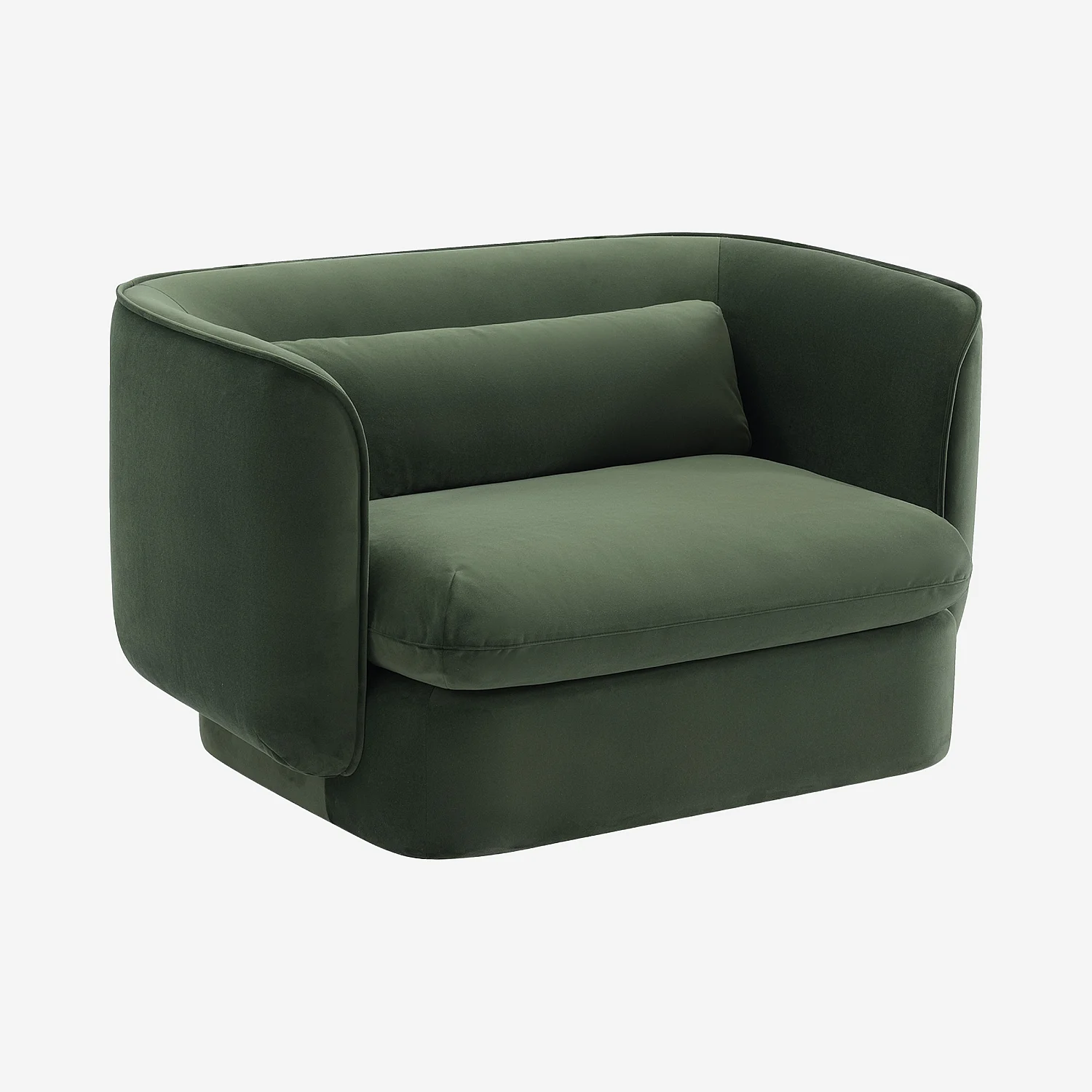 Fauteuil en tissu garni de plumes  - Vert kaki - 6