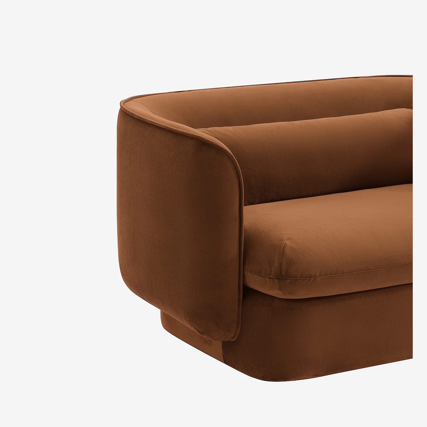 Fauteuil en tissu garni de plumes - Terracotta - 3