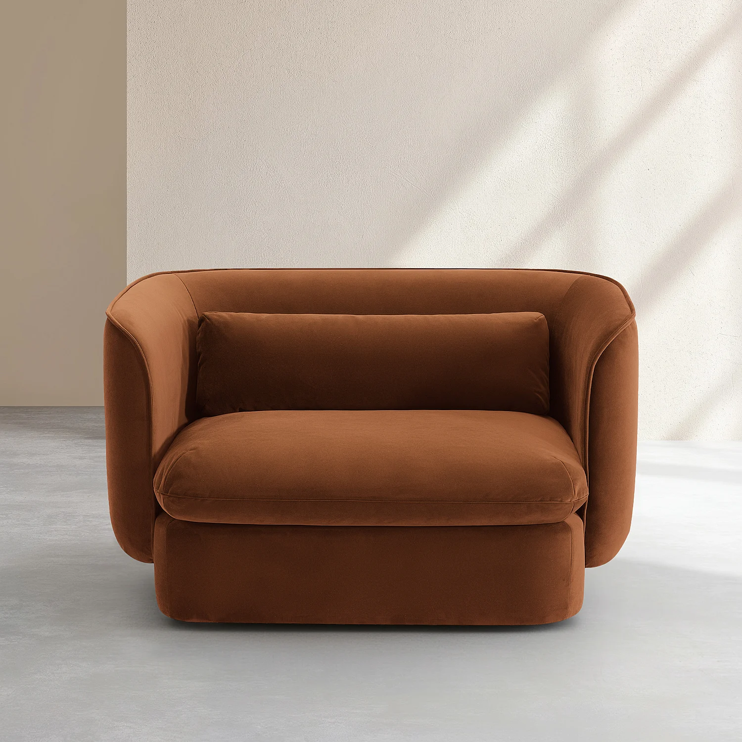 Stoffsofa mit Federn gefüllter Sessel - Terrakotta - 3