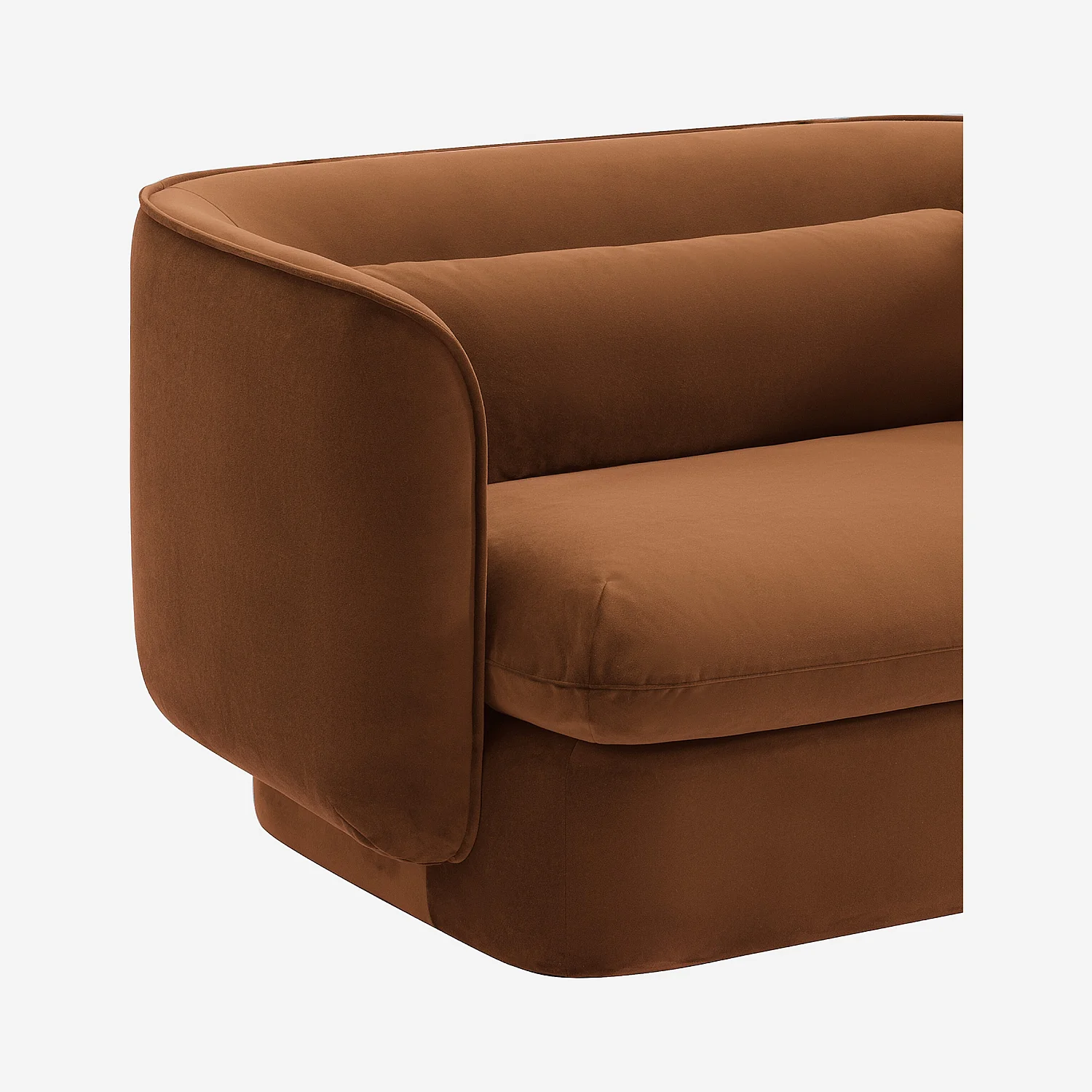 Fauteuil en tissu garni de plumes - Terracotta - 3