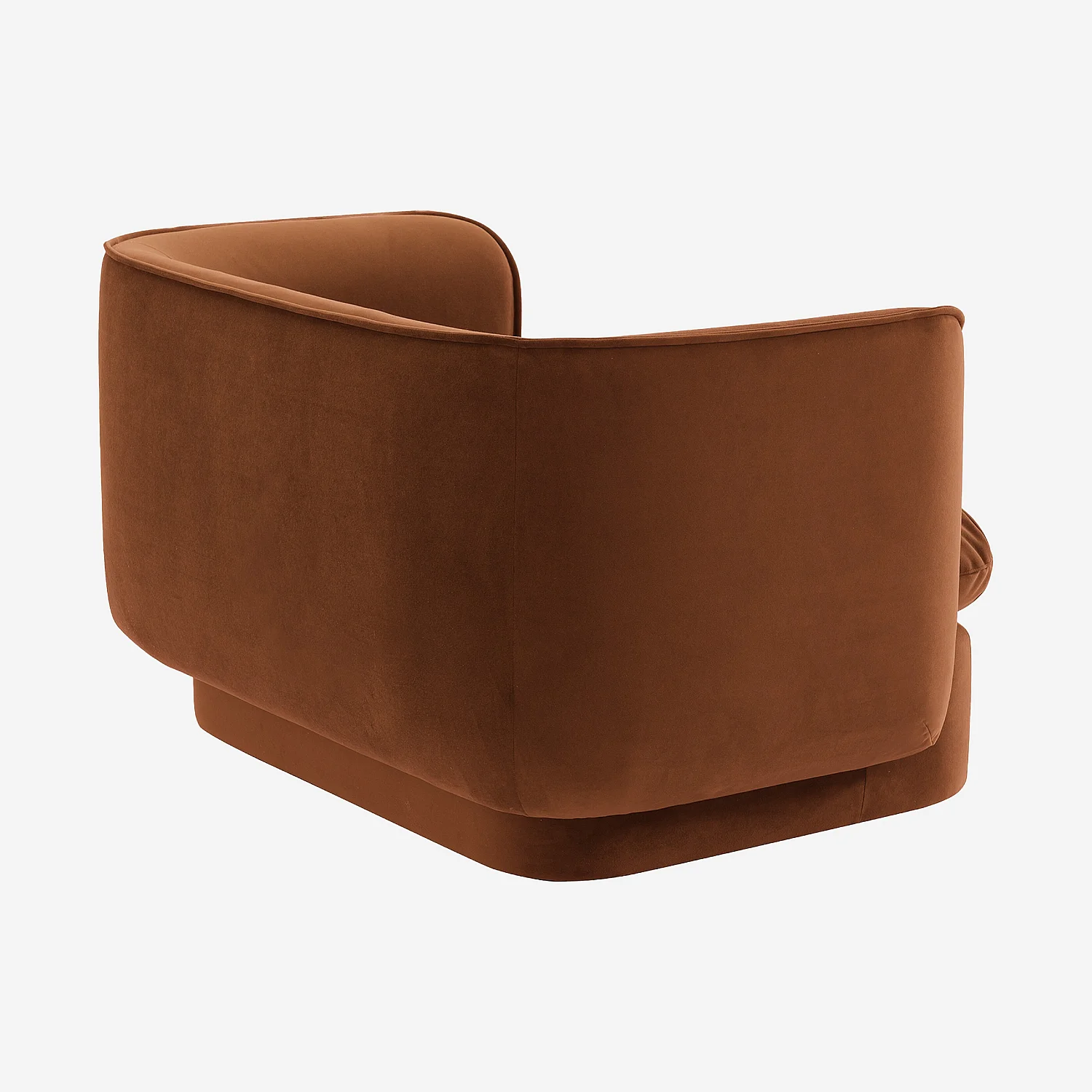Fauteuil en tissu garni de plumes - Terracotta - 8