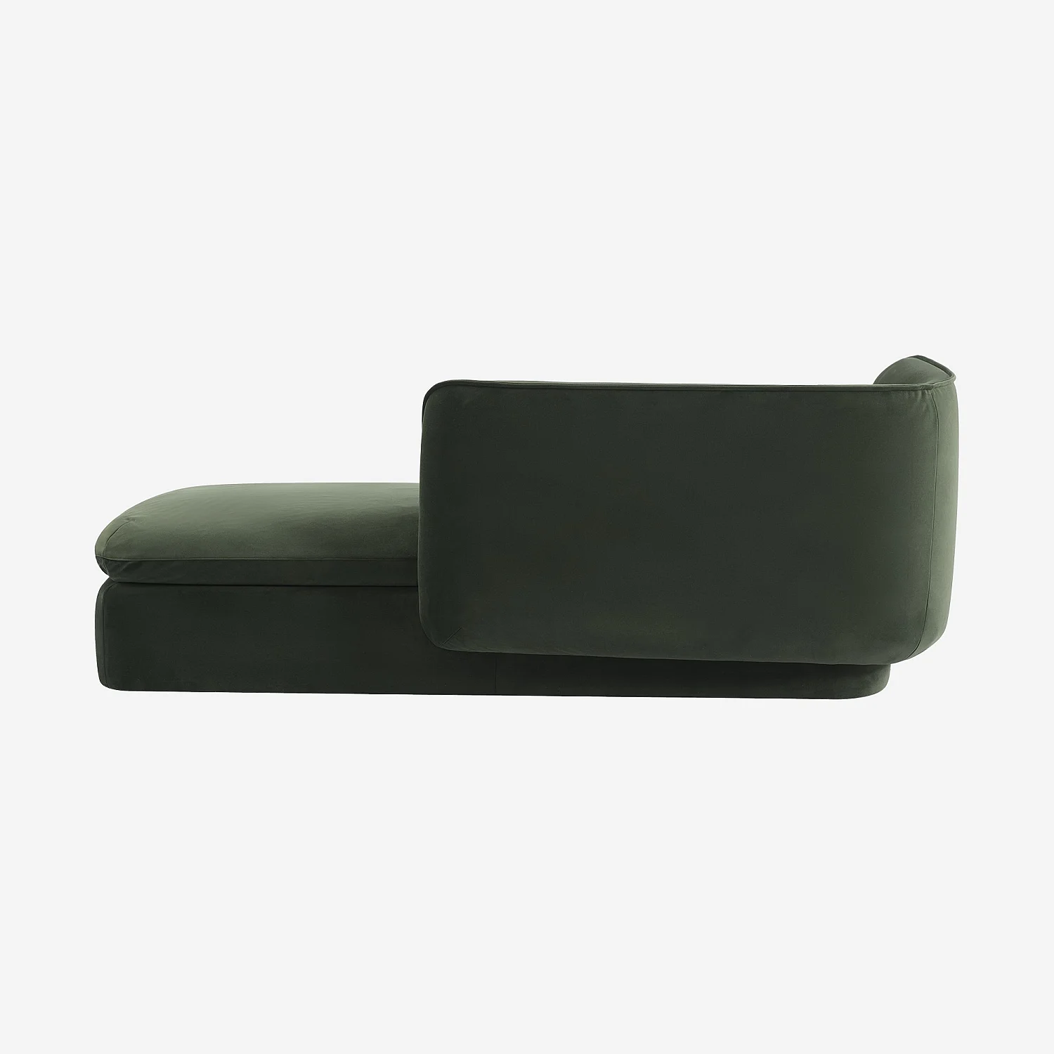 Rechte chaise longue met veren gevuld textiel - Kaki Groen - 7