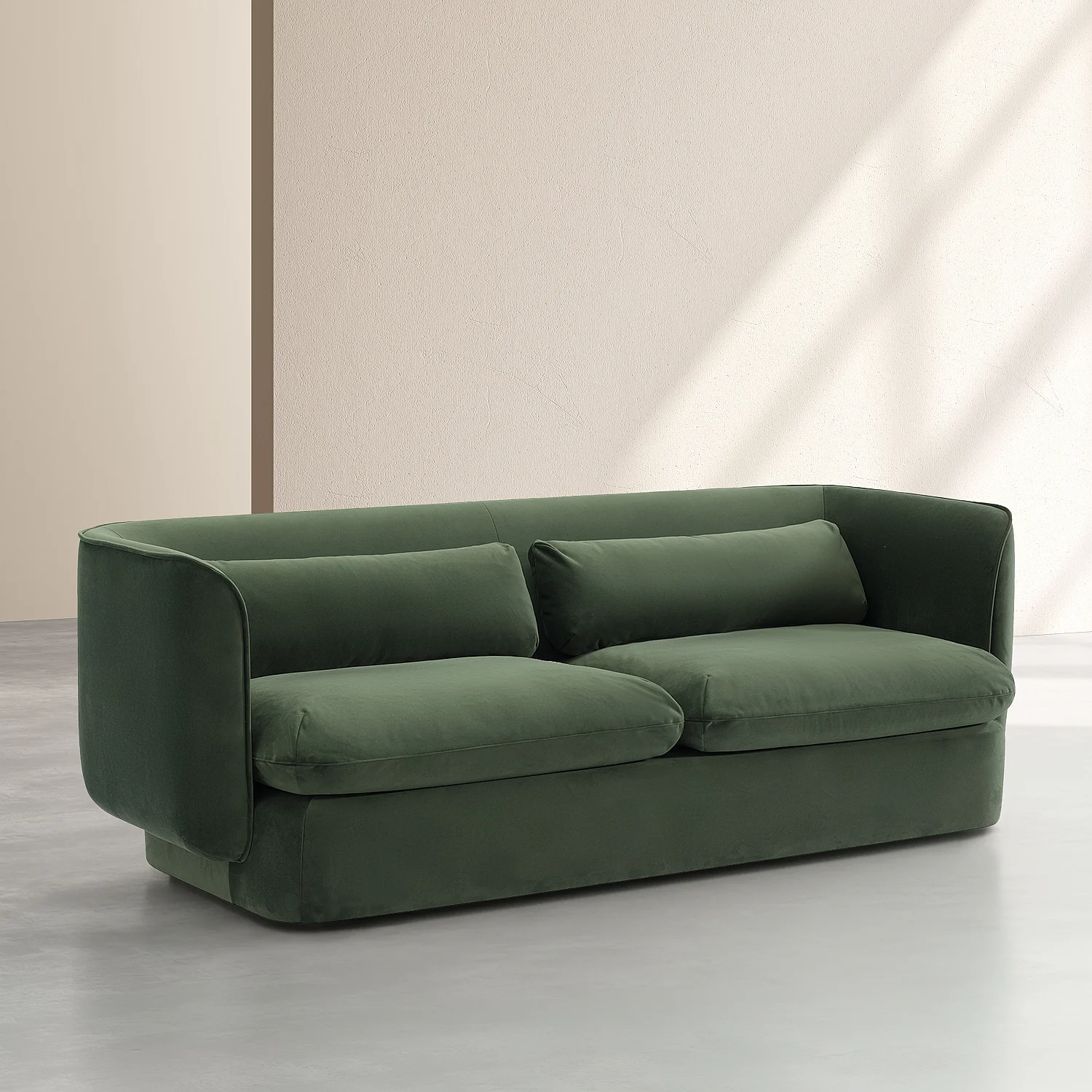 Dreisitzer-Sofa aus Stoff mit Federn gefüllt - Khaki-Grün - 3
