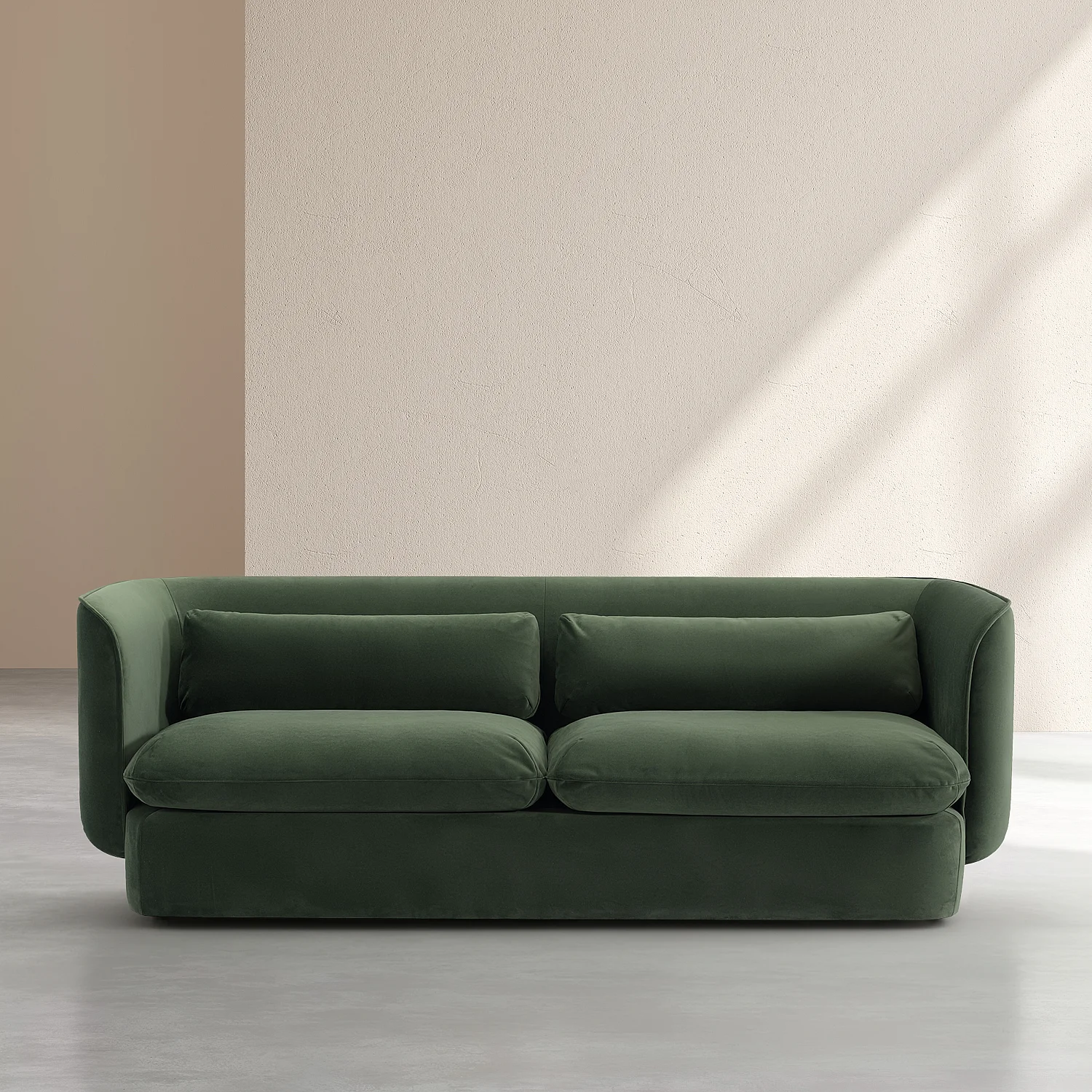 Dreisitzer-Sofa aus Stoff mit Federn gefüllt - Khaki-Grün - 2