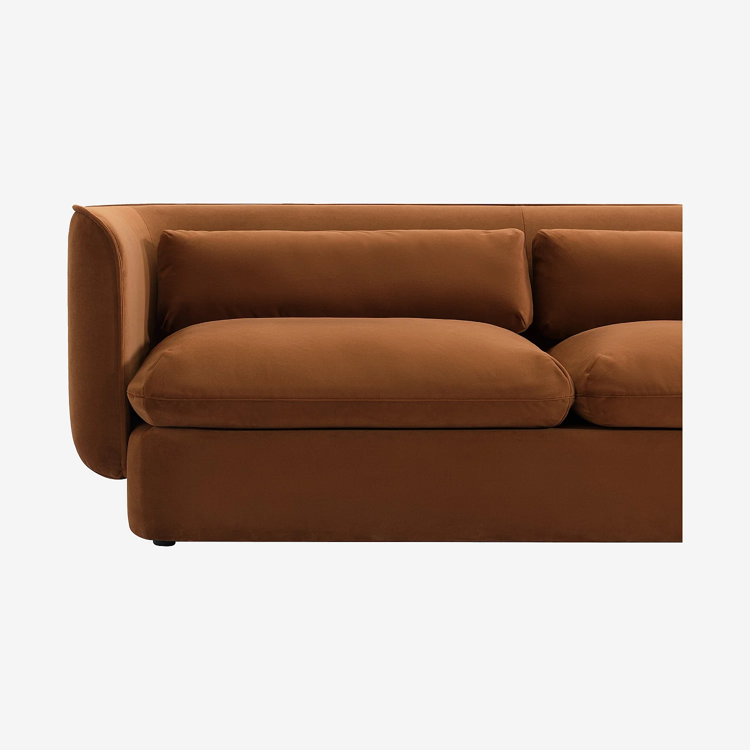 Divano 3 posti in tessuto imbottito di piume - Terracotta - 4