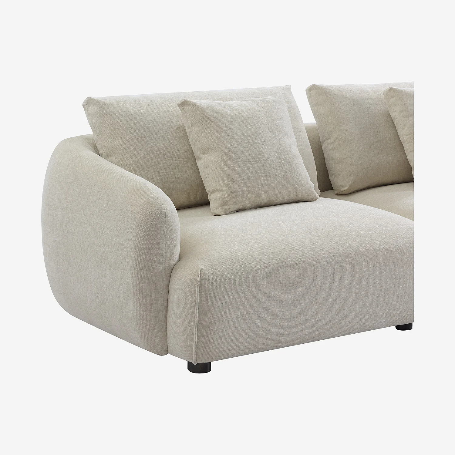 Sofá 3 plazas de tela con relleno de plumas - Beige - 6