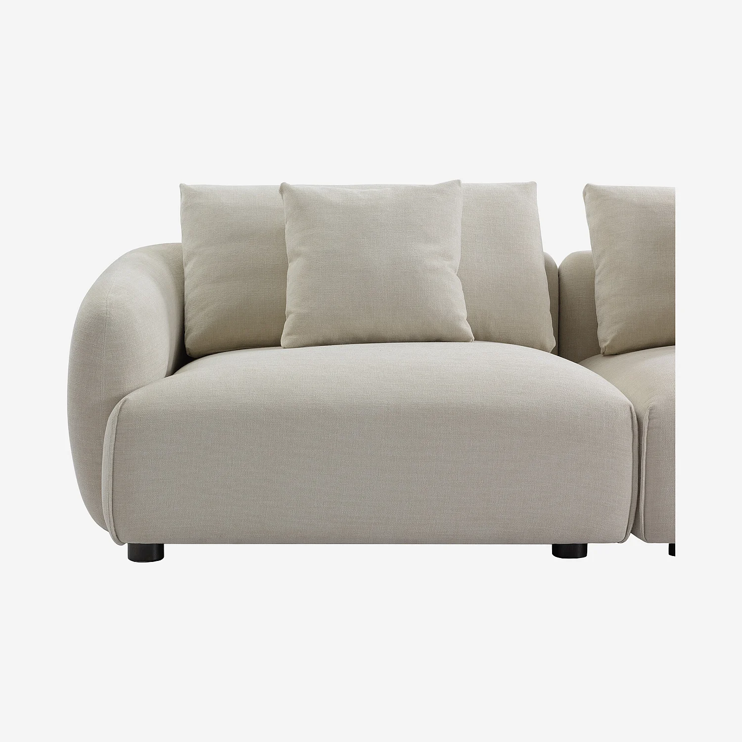 Divano 3 posti in tessuto imbottito di piume - Beige - 6