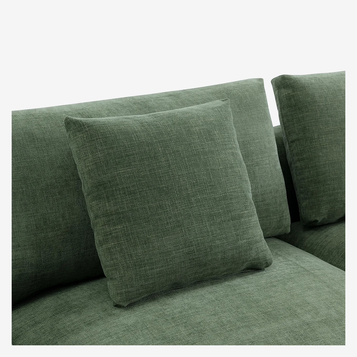 Canapé 3 places en tissu garni de plumes - Vert kaki - 7