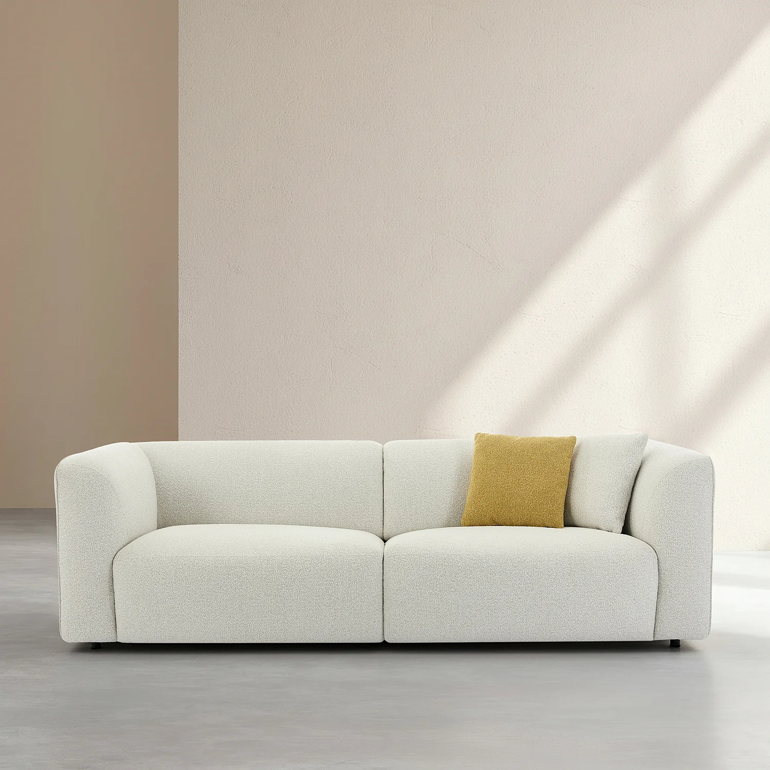 Divano 4 posti in tessuto bouclé - Crema - Design by Nicole Aptel - 3