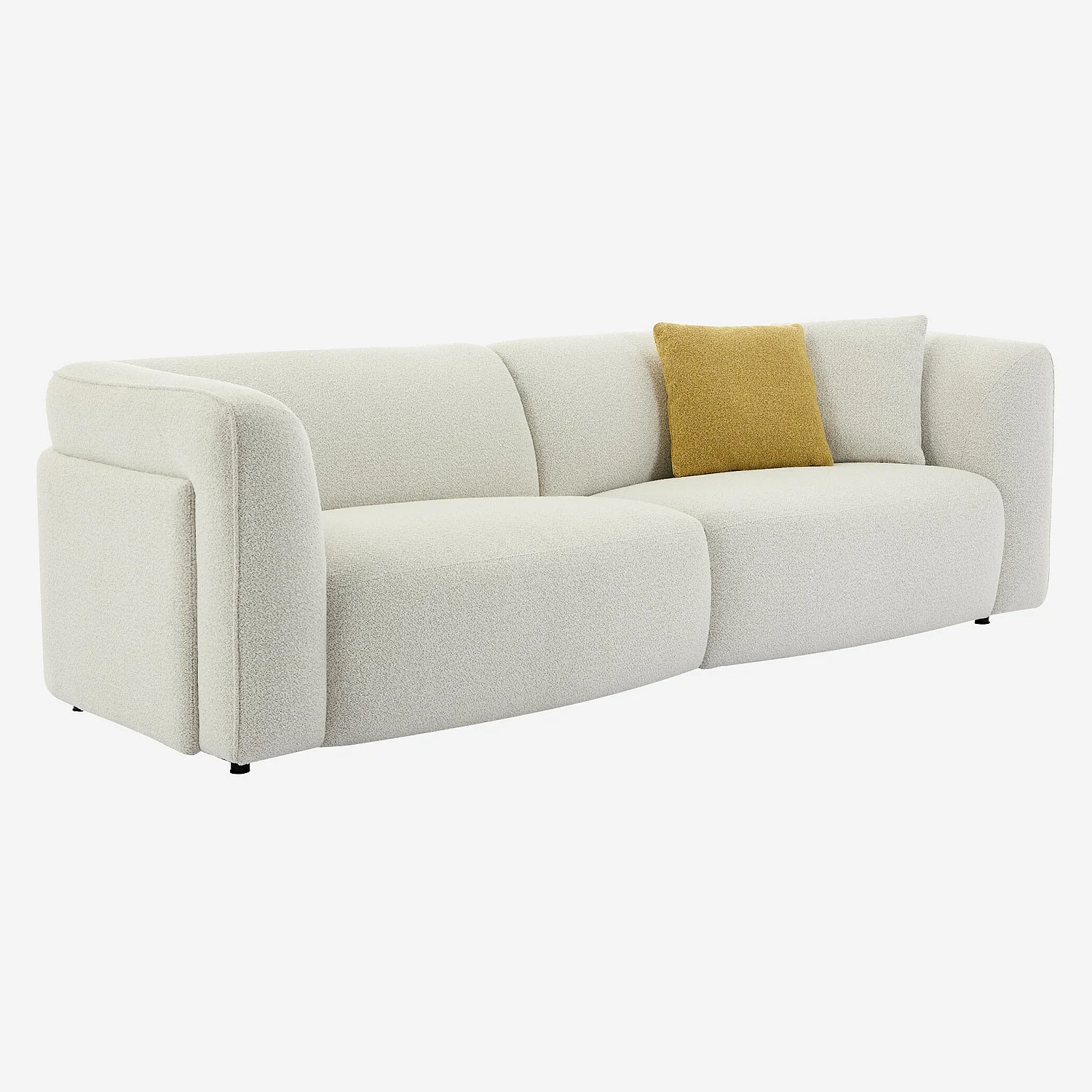 Canapé 4 places en tissu bouclette - Crème - Design by Nicole Aptel - 3