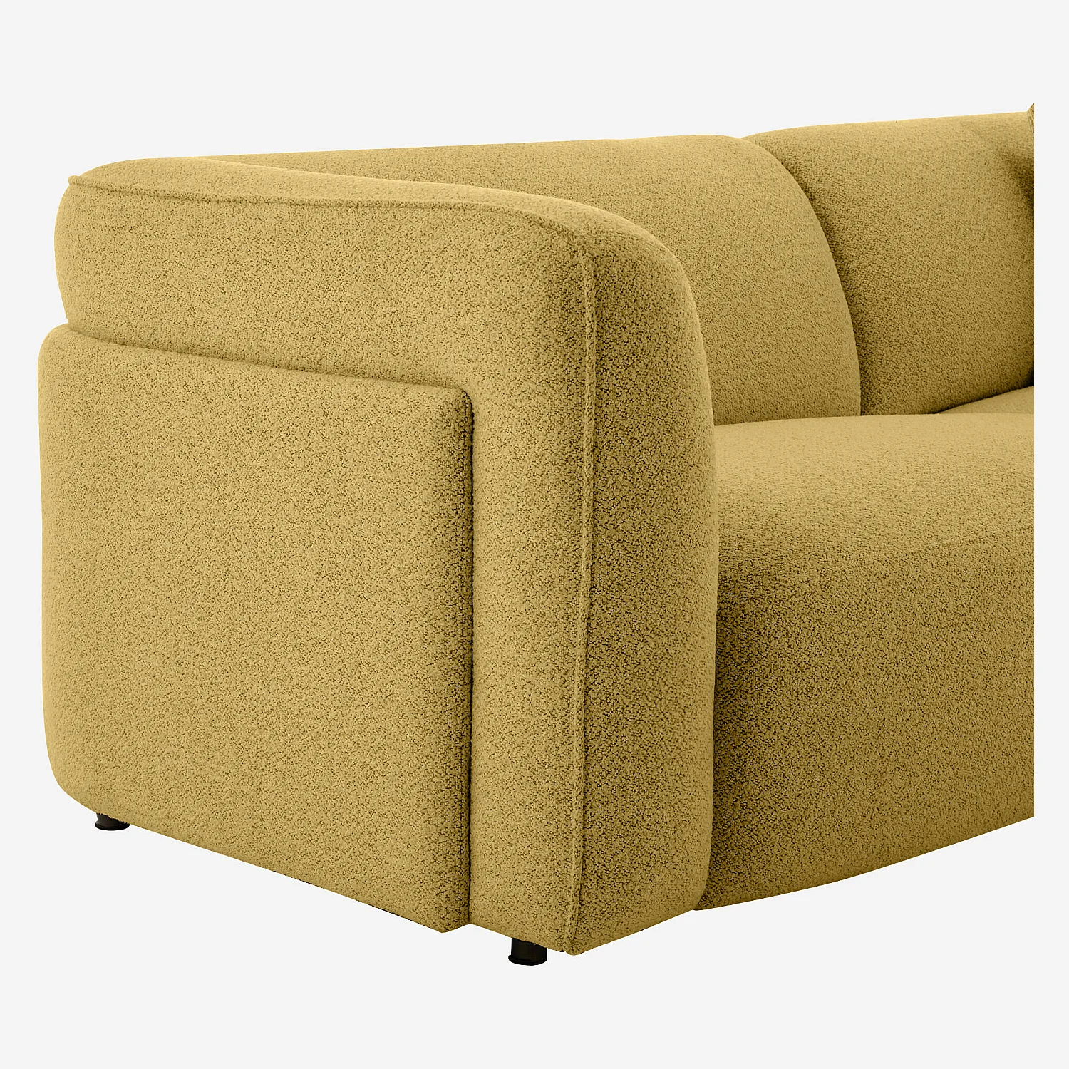 Canapé 4 places en tissu bouclette - Jaune moutarde - Design by Nicole Aptel - 3