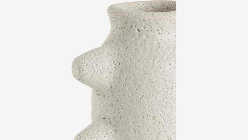 Jarrón de loza - Gris y Blanco - 16 x 23 cm
