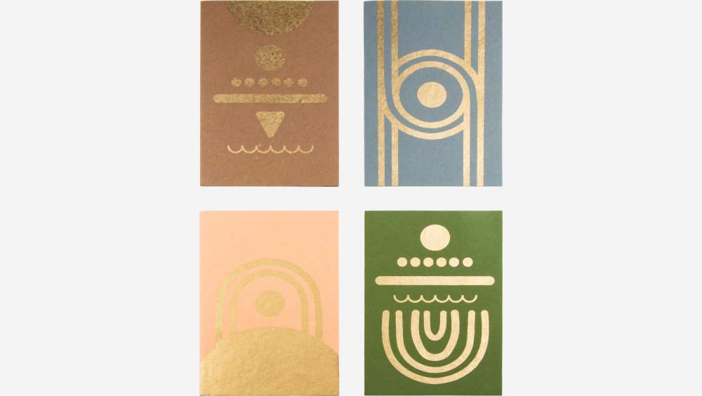 Lot de 4 cartes avec enveloppes - Design by Floriane Jacques