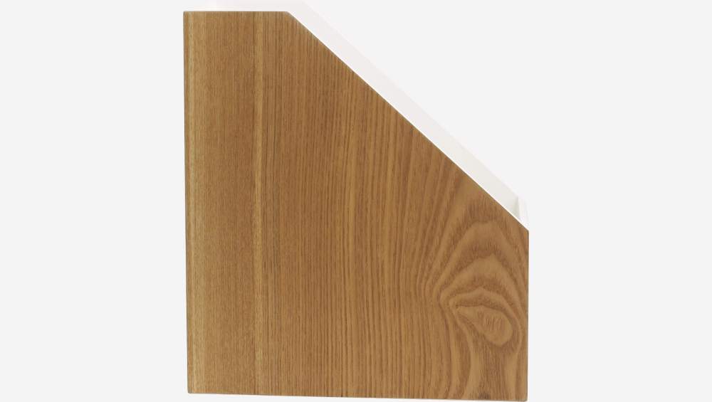 Revistero de madera con interior lacado en blanco