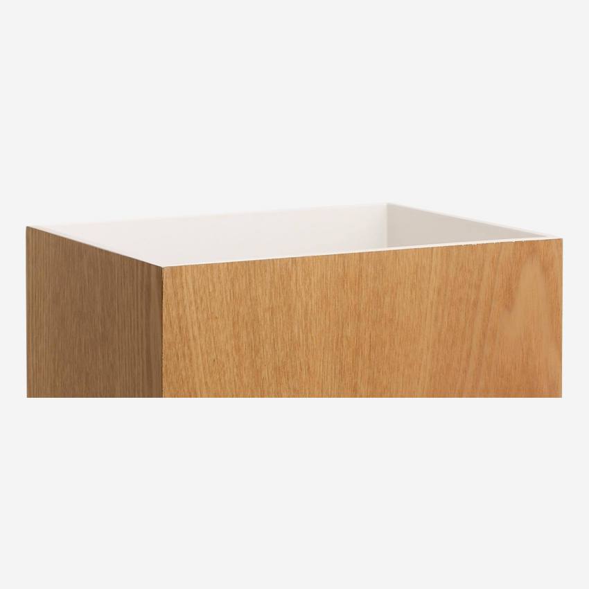 Poubelle de bureau en bois avec intérieur laqué blanc