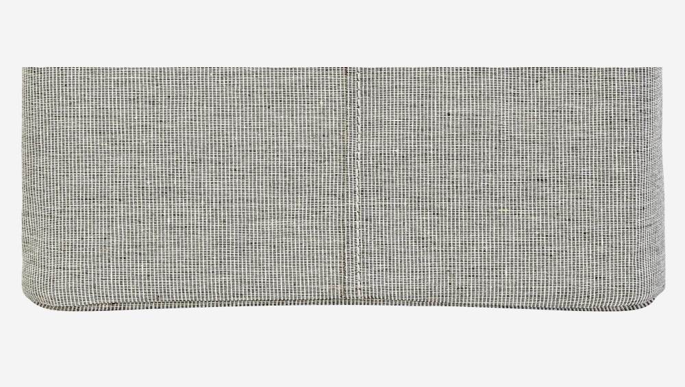 Panier de rangement carré en bambou et tissu - Gris - 33 x 33 x 33 cm