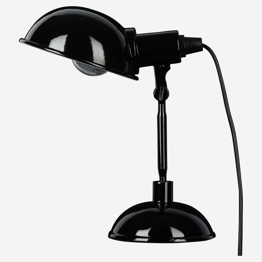Black lacquered steel desk lamp