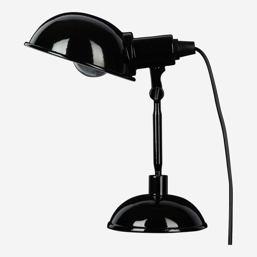 Lámpara de escritorio de acero lacado negro