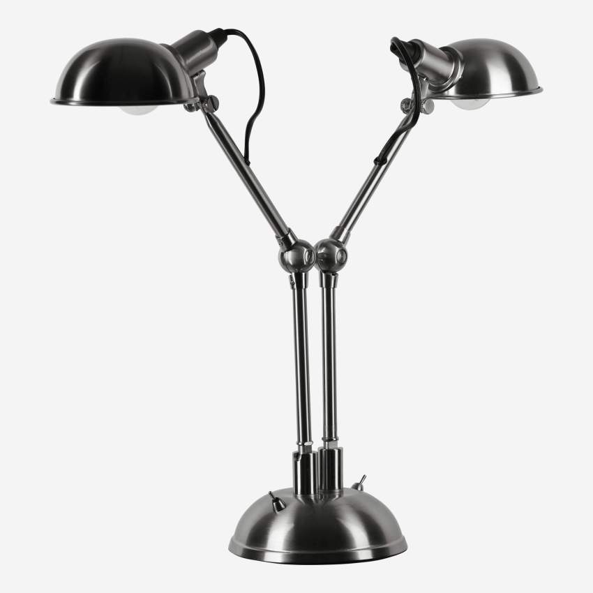 Double-headed metal desk lamp - Silver