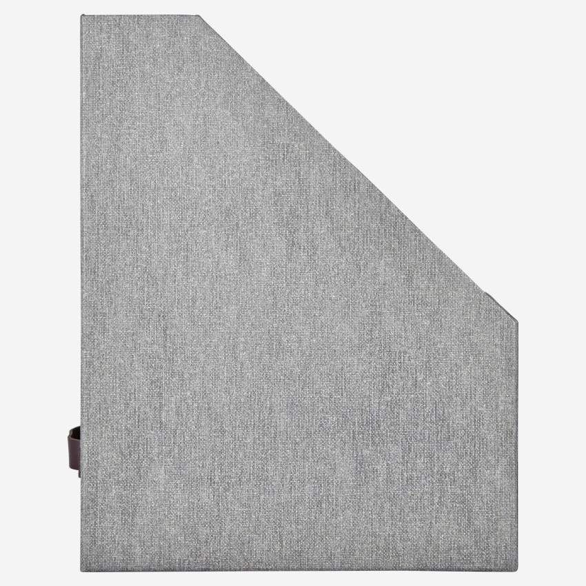 Leather and grey cardboard document holder