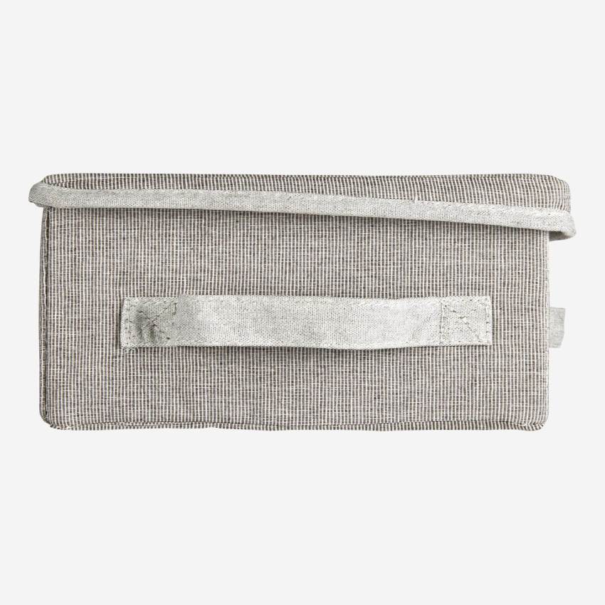 Fabric storage box - Grey - 12.5 x 39 x 26 cm