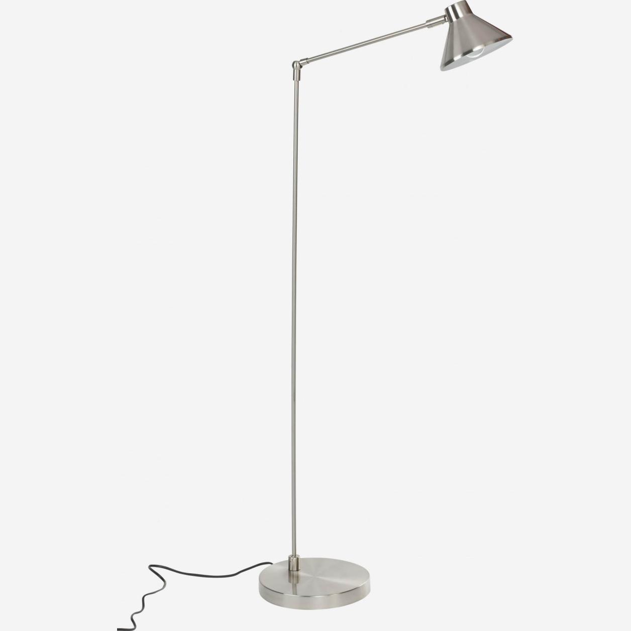 Lampadaire 160cm en métal poli argent