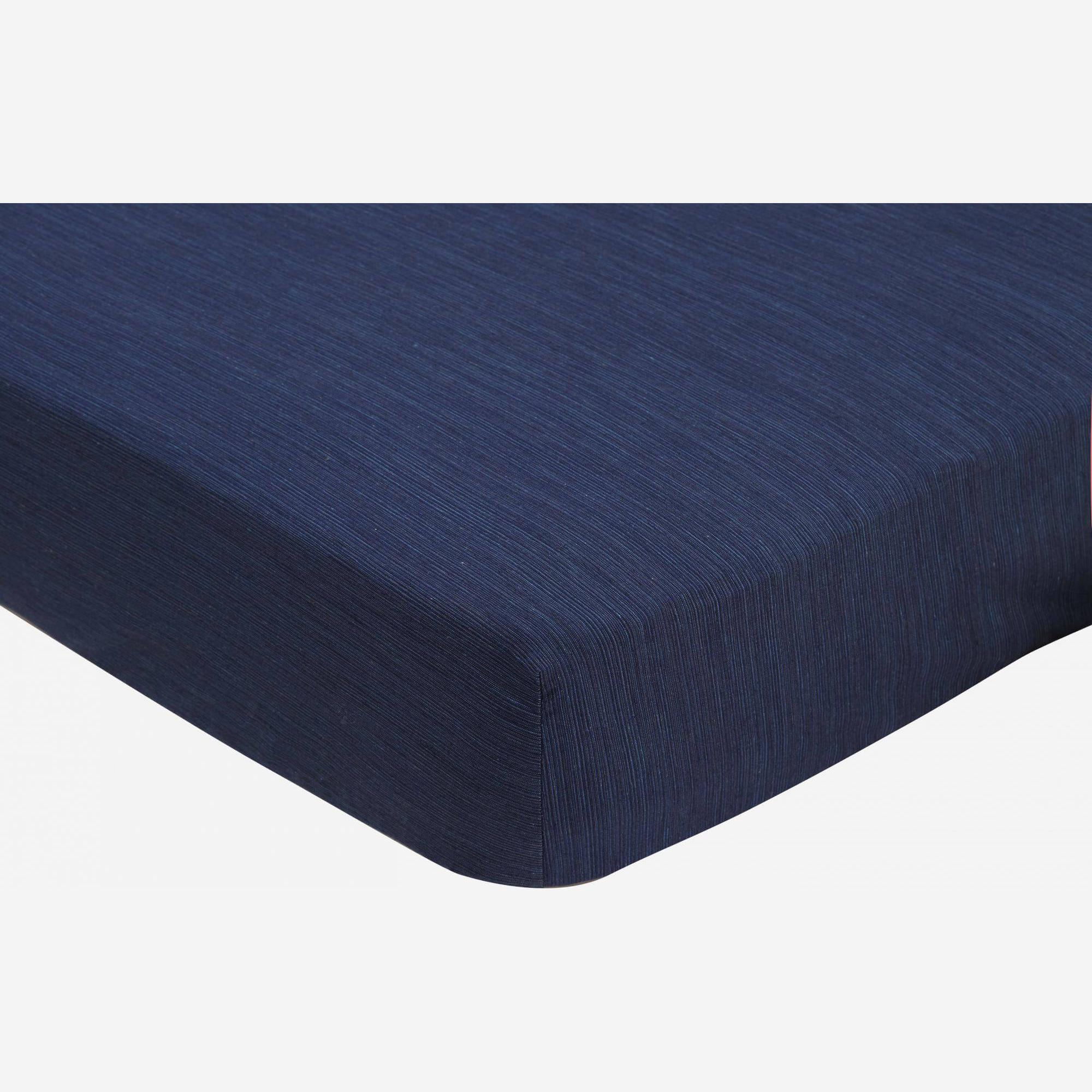 Cotton fitted sheet - 140 x 200 cm - Midnight blue