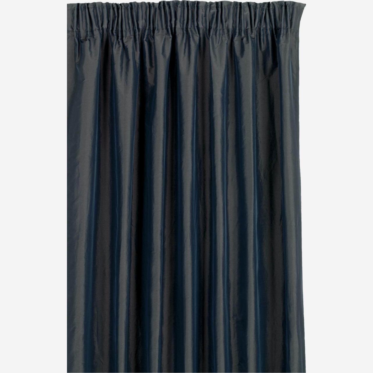 TAFFETA/PAIR RIDEAUX 140X280 INDIGO/CHOC 