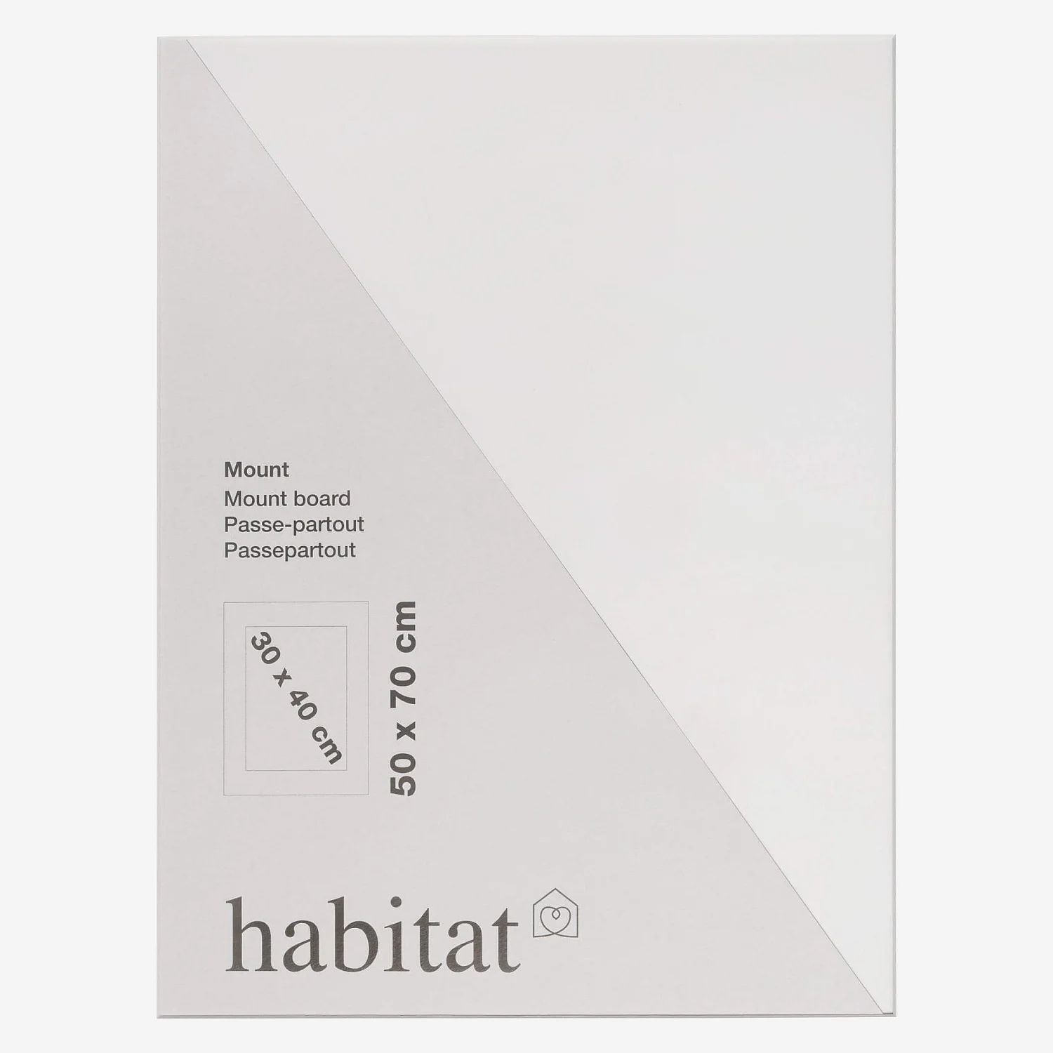 Passe-partout en papier - 50 x 70 cm - Blanc - 1