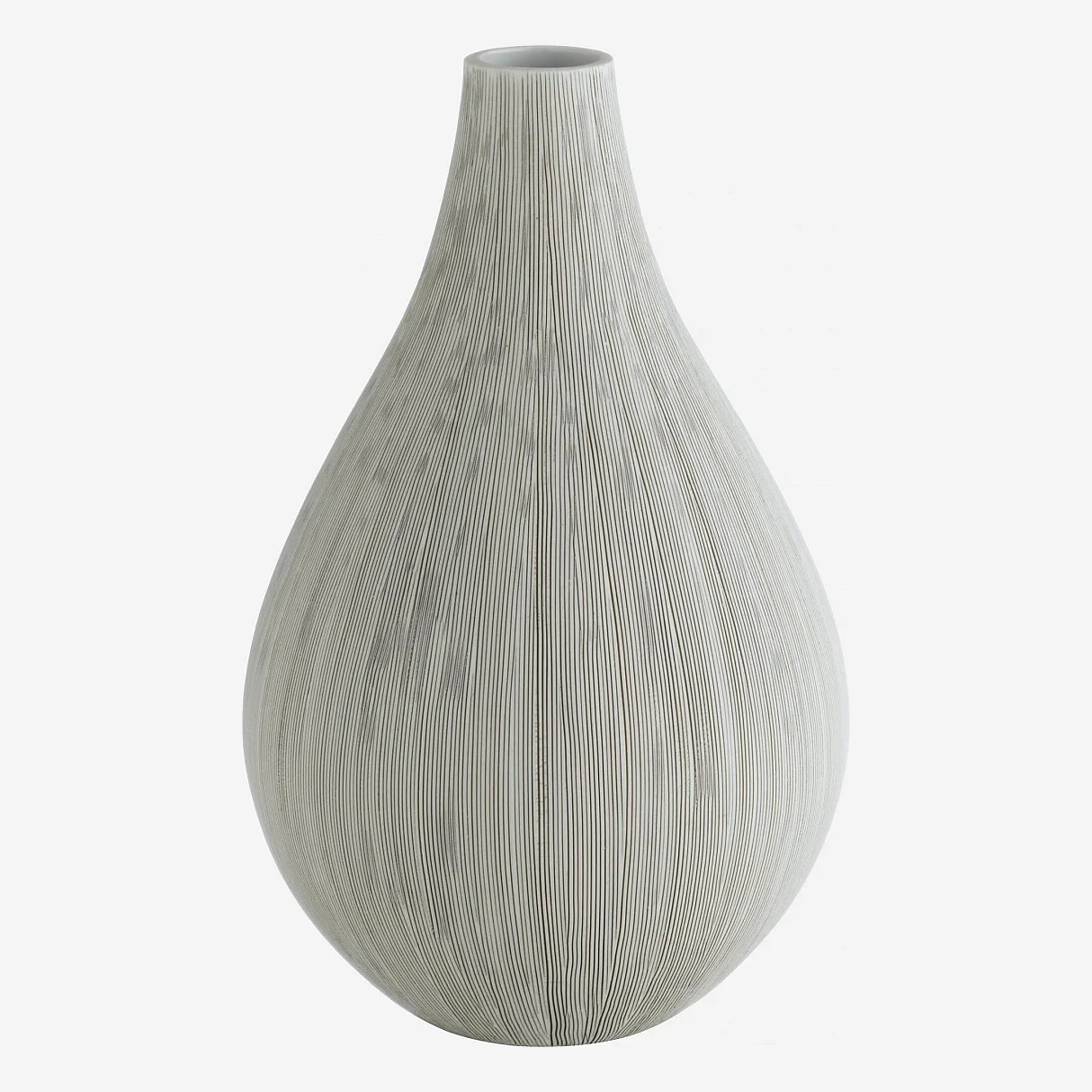 Vase en céramique - 33 cm - Gris - 2