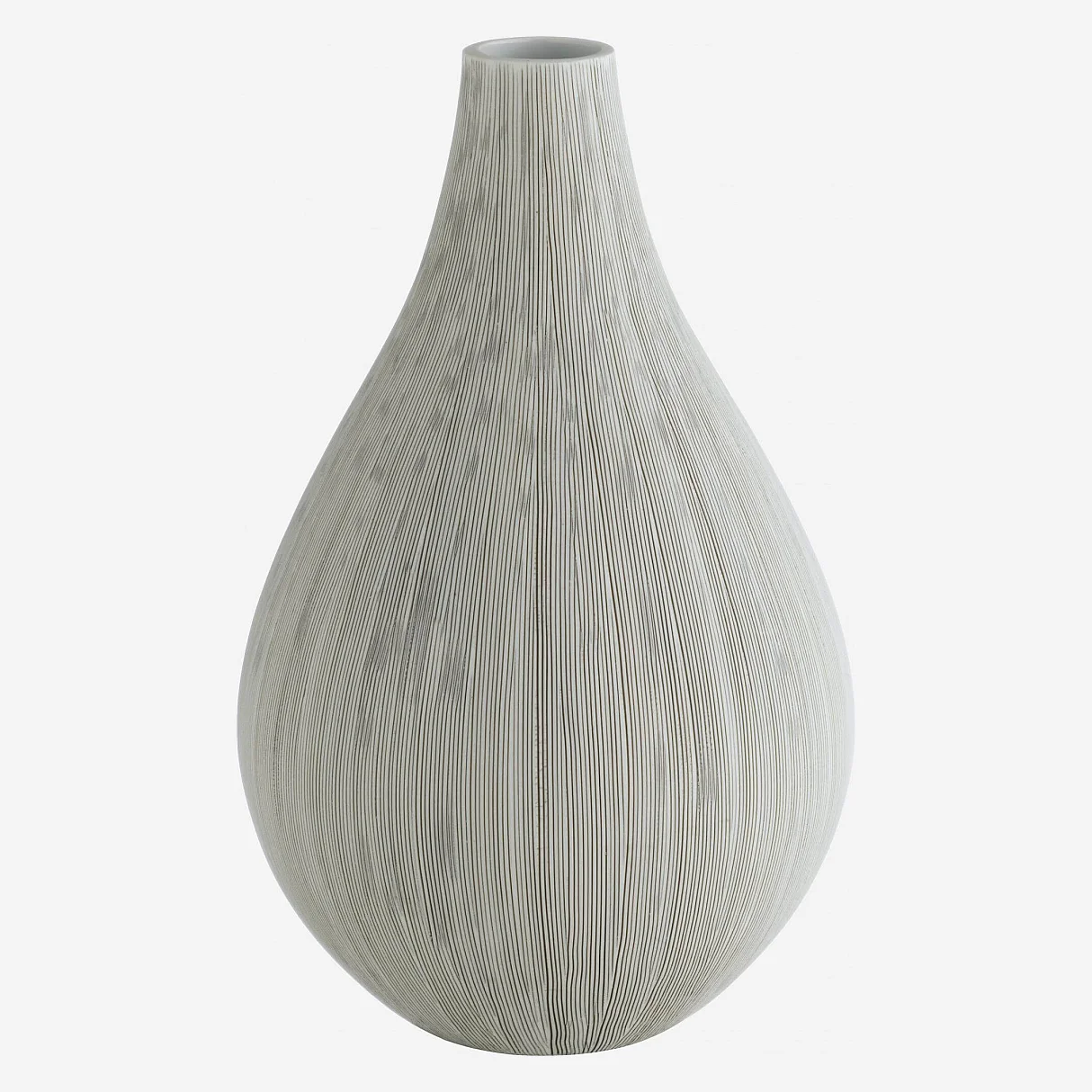 Vase en céramique - 33 cm - Gris - 2