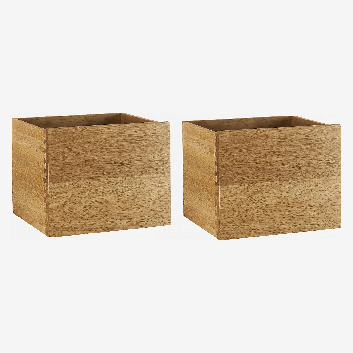 Lot de 2 tiroirs en chêne massif - Naturel - 2