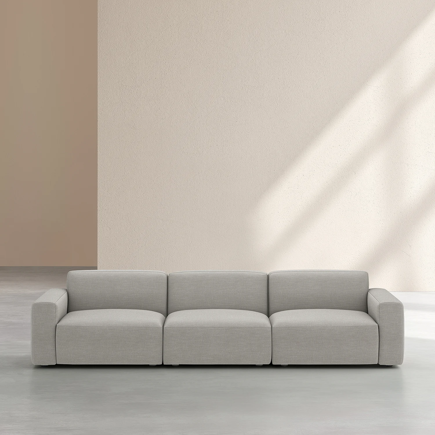 Divano 4 posti modulare in tessuto - Grigio perla - 2