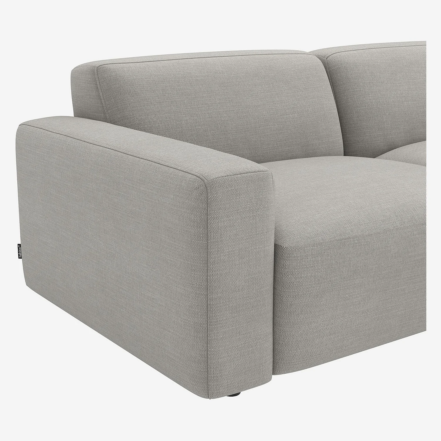 Grand canapé d'angle modulable en tissu - Gris perle - 8