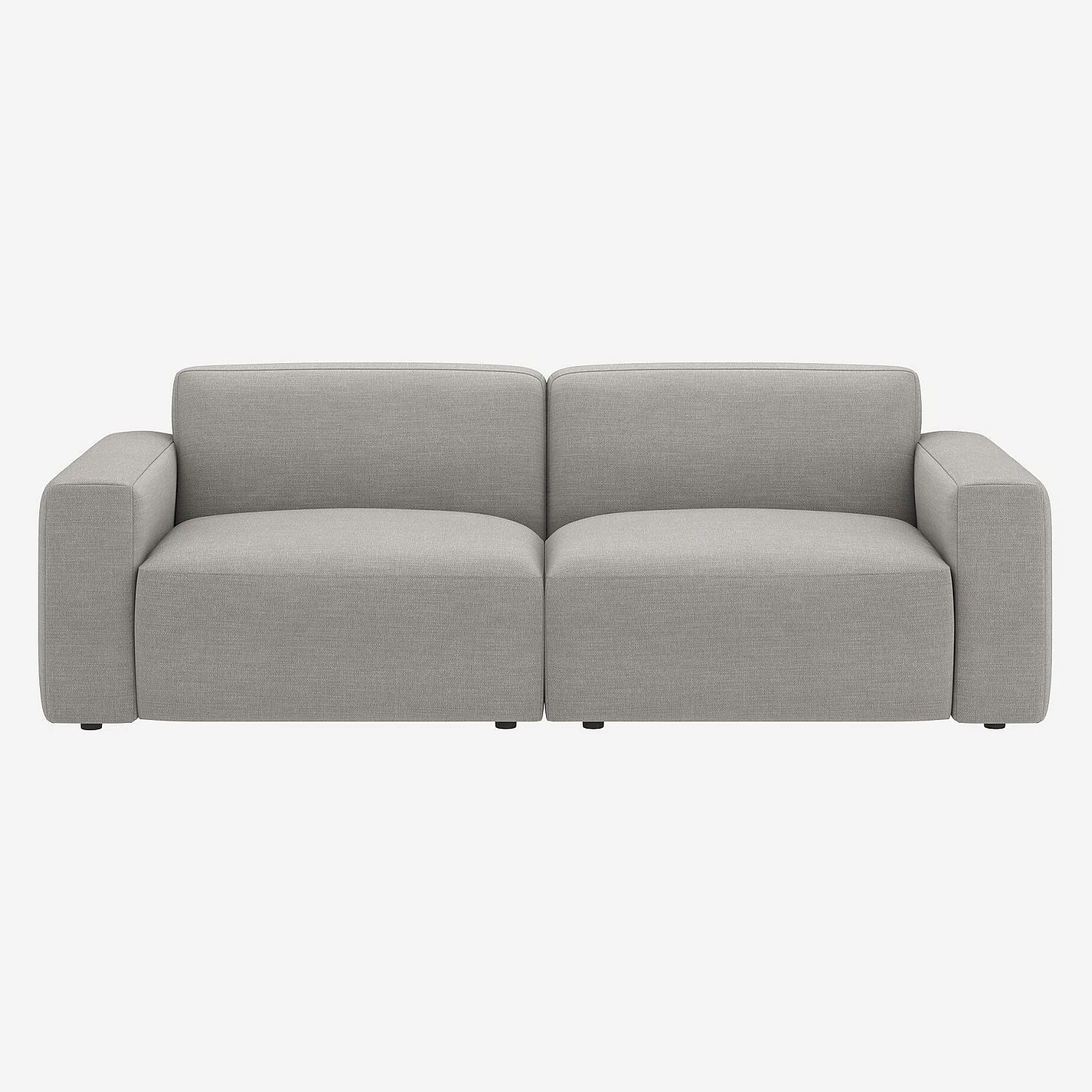 Grand canapé d'angle modulable en tissu - Gris perle - 9