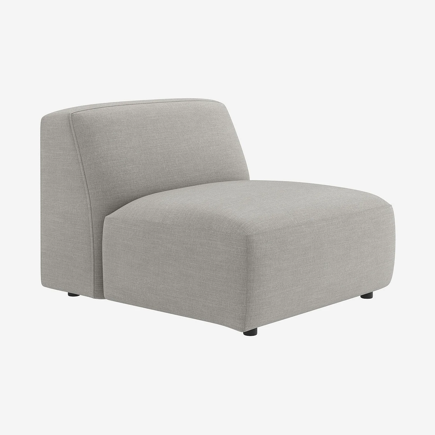 Grand canapé d'angle modulable en tissu - Gris perle - 5