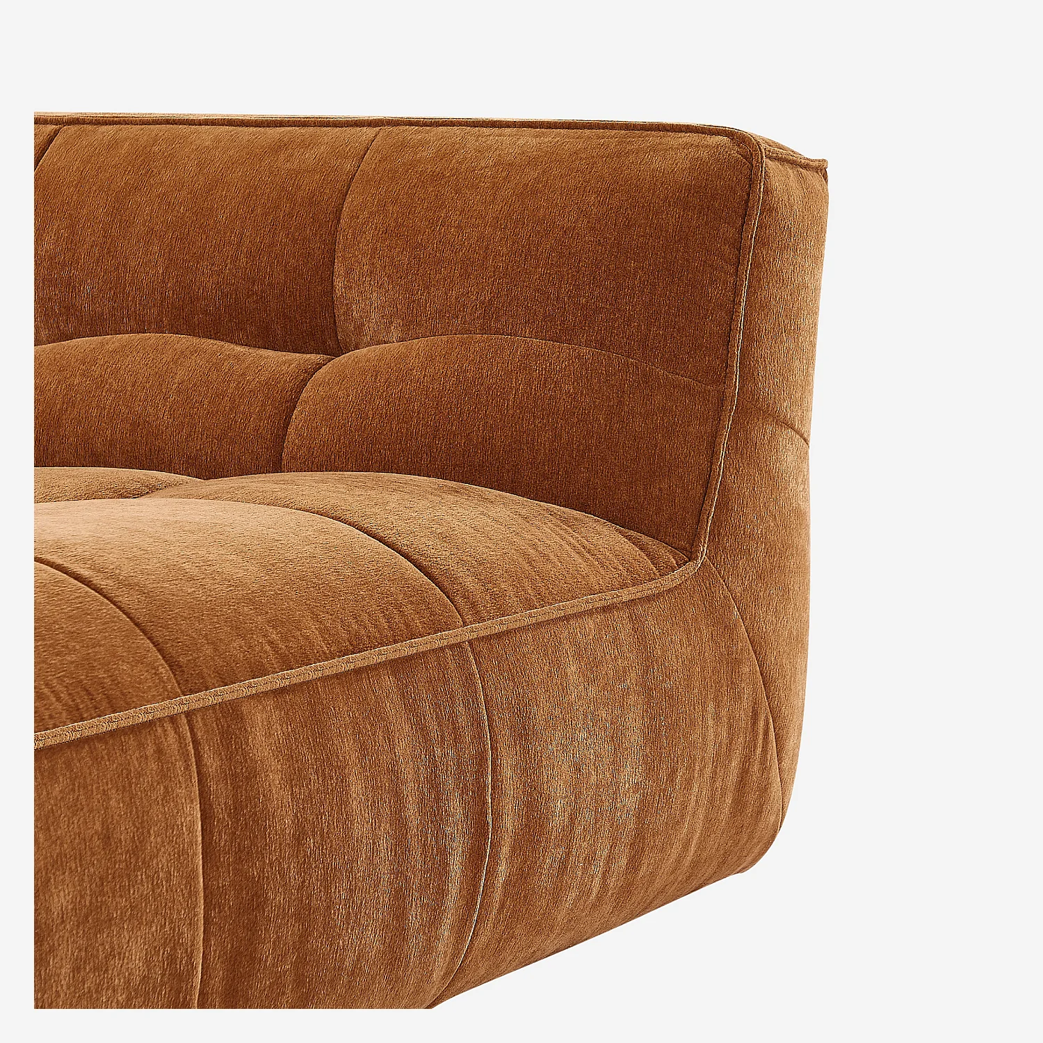 Canapé d'angle gauche en tissu - Ocre foncé - 2