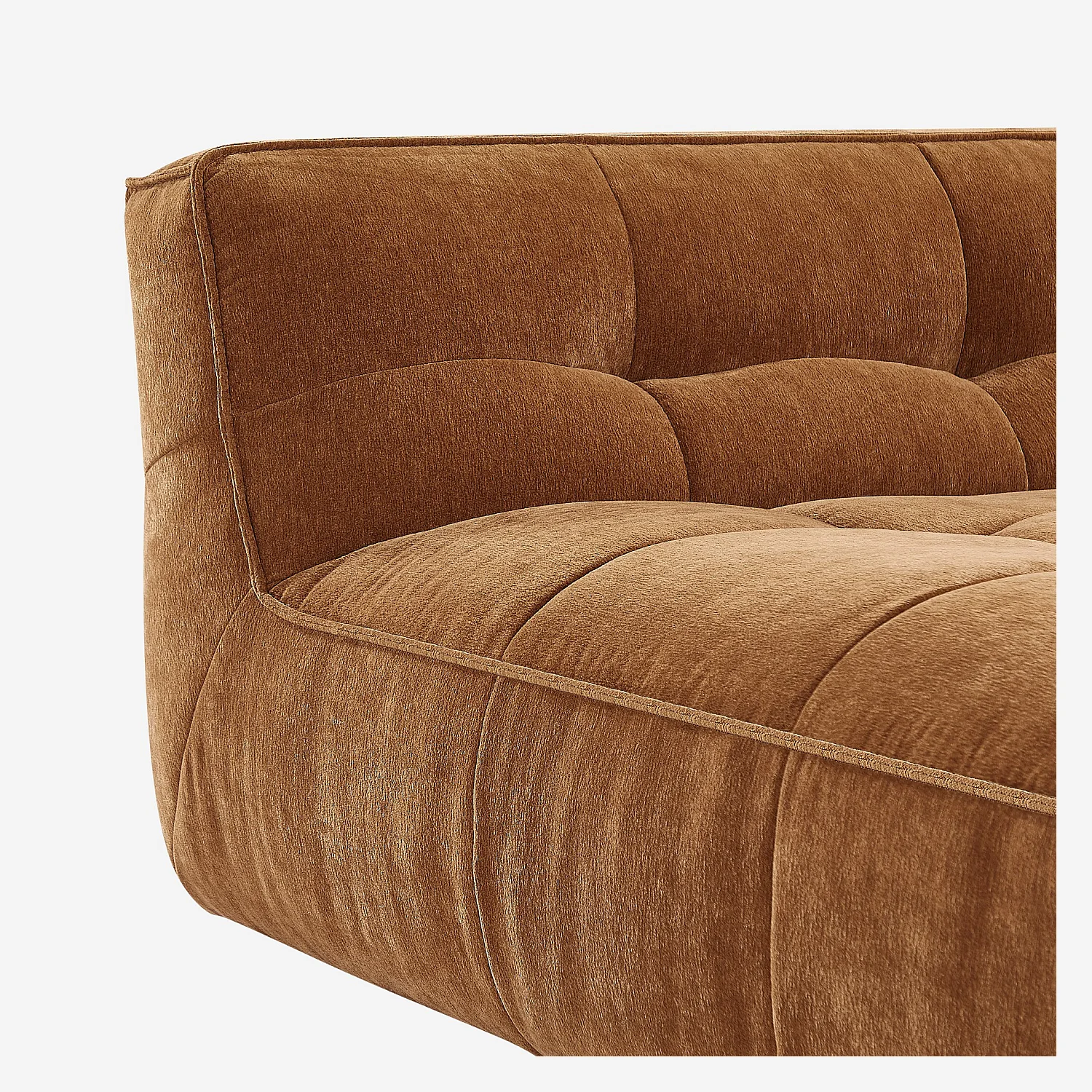 Divano 4 posti in tessuto - Ocra scuro - 4