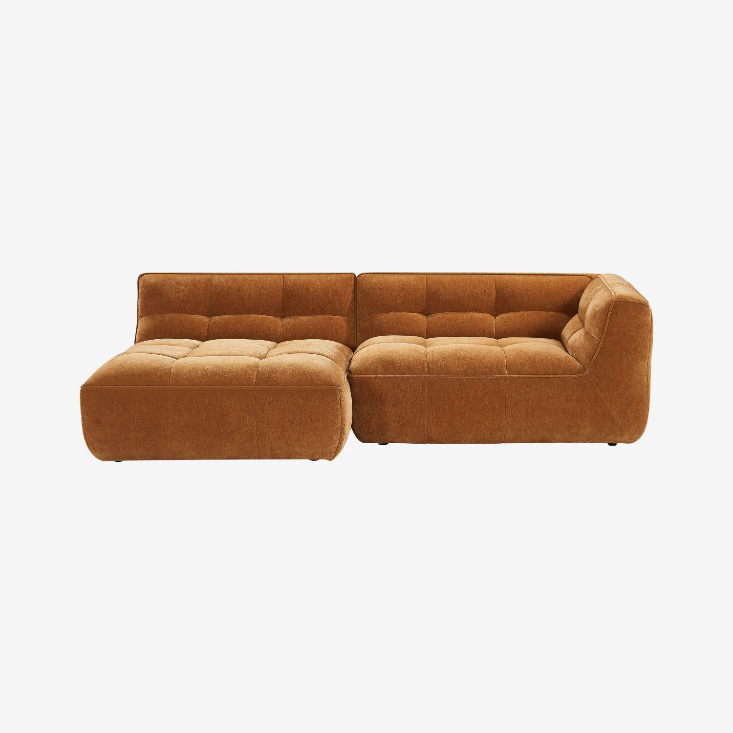 Canapé d'angle gauche en tissu - Ocre foncé